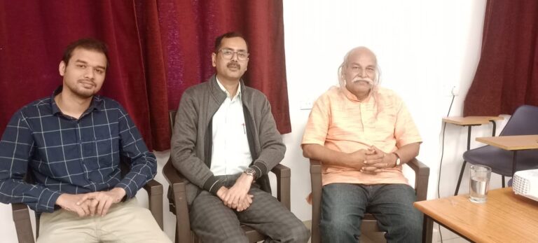 Prof. Verma with Dr. Satish Chandra and Mr. Rishabh Gupta